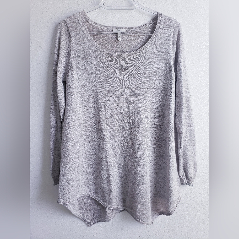 Joie Tambrel Gold Metallic Scoop Long Sleeve Blouse